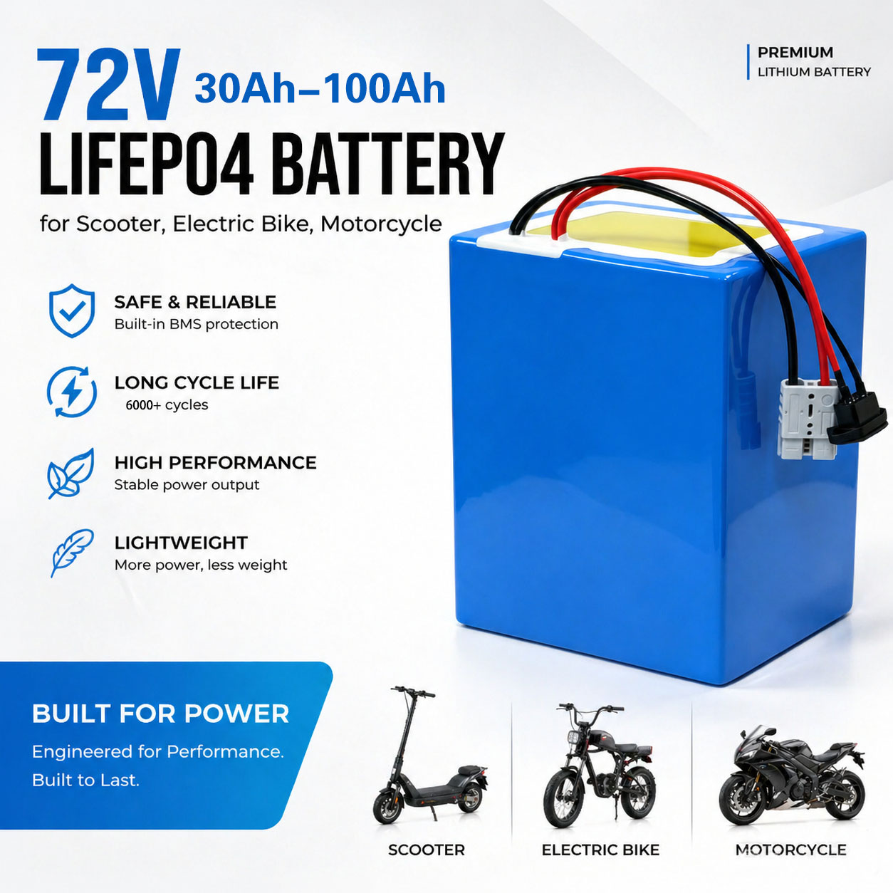 72V 40Ah Lifepo4 Battery Pack - بطارية ليثيوم LiFePO4 72 فولت 50