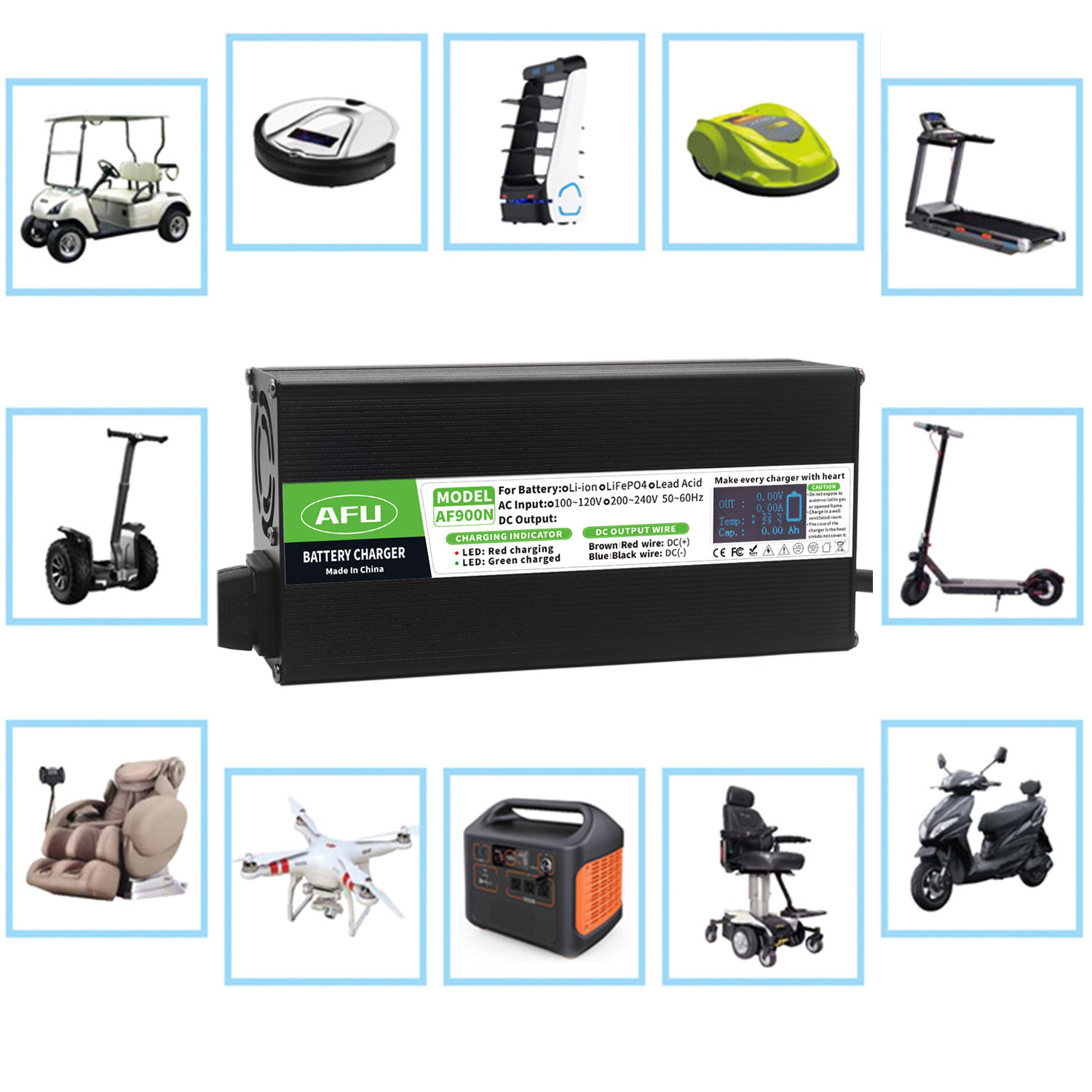 84V 20A Smart Charger - 58.4 فولت 15A LiFePO4 شاحن بطارية