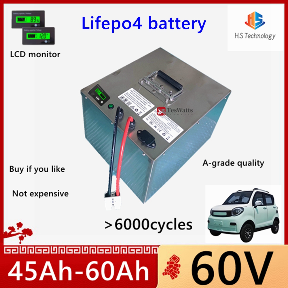 بطارية ليثيوم HS Lifepo4 60 فو - مراجعة 60V 50Ah Electric Scooter Battery وسعره