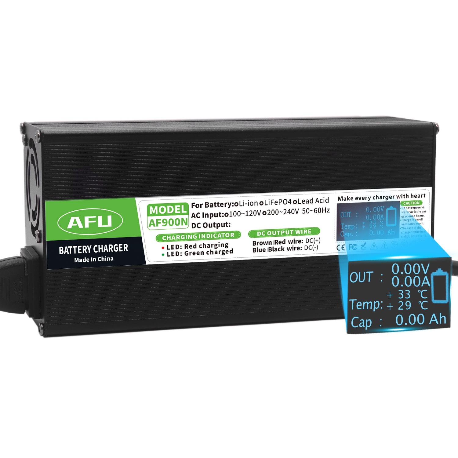 58.4 فولت 15A LiFePO4 شاحن بطا - مراجعة 84V 20A Smart Charger وسعره