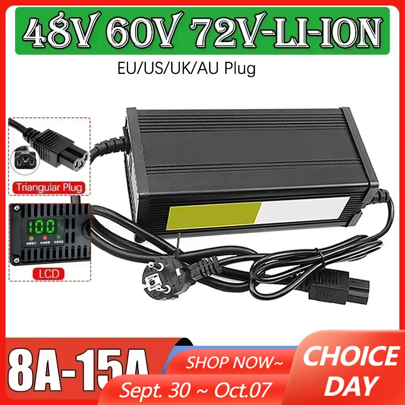 48 فولت 60 فولت 72 فولت مركبة  - مراجعة 72V 15A Fast Charger وسعره